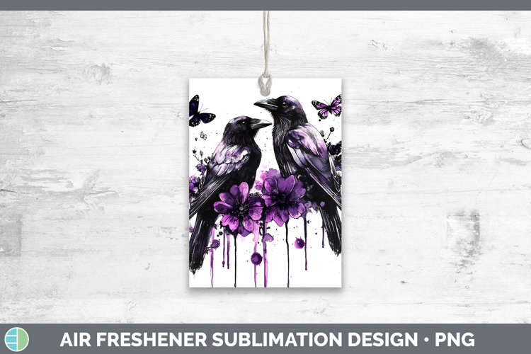 Birds 01 Purple Drips Crow Air Freshener Sublimation Car Fre