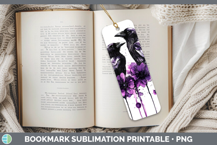 GorgeousBirds 01 Purple Drips Bookmark design.