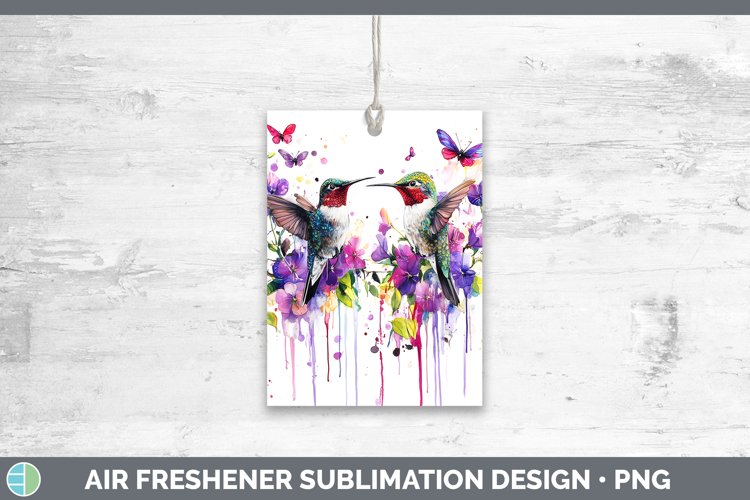 Birds 01 Purple Drips Hummingbird Air Freshener Sublimation