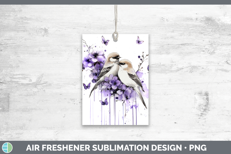 Birds 01 Purple Drips Snow Bunting Air Freshener Sublimation