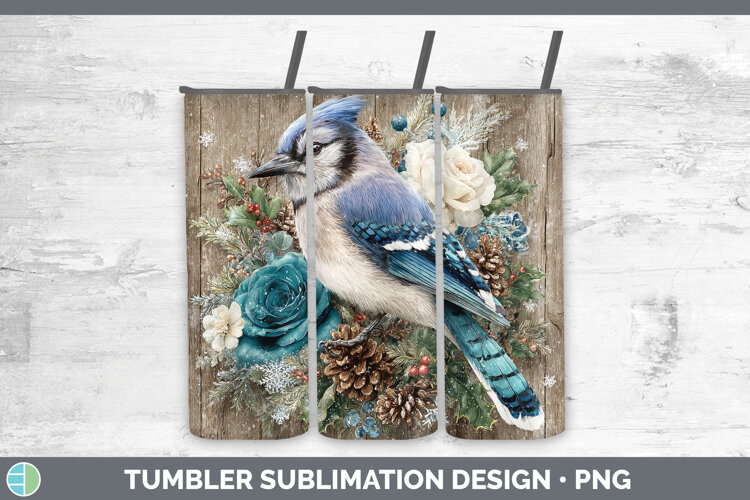 GorgeousBirds 01 Rustic Christmas Tumbler design.