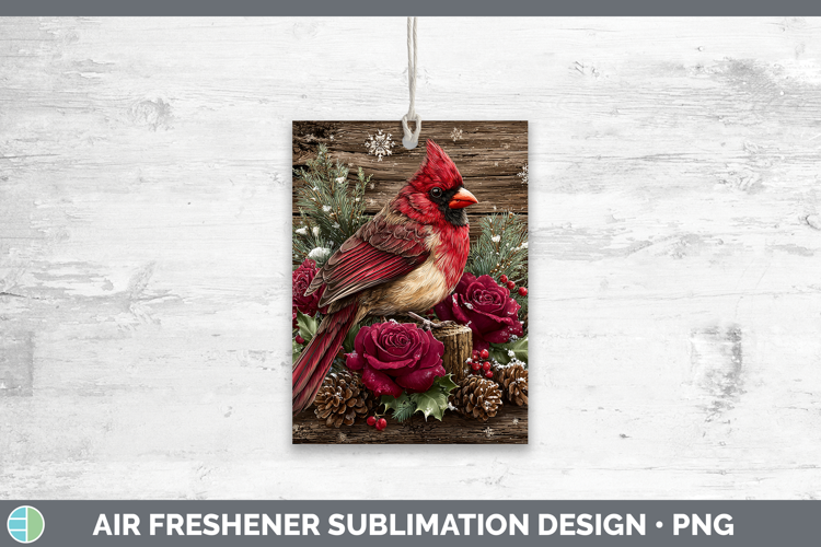 Cardinal Birds 01 Rustic Christmas Air Freshener Sublimation
