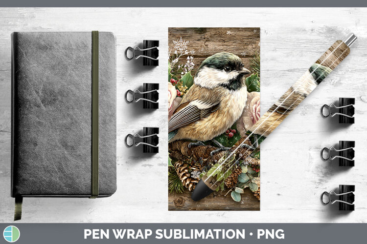 GorgeousBirds 01 Rustic Christmas Pen Wrap design.