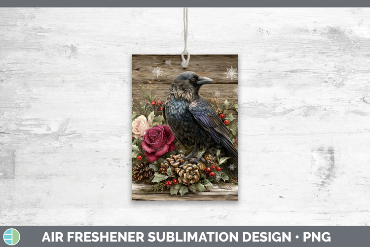 Crow Birds 01 Rustic Christmas Air Freshener Sublimation Des