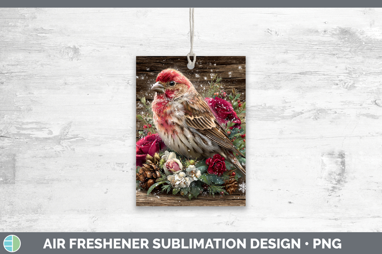 Finch Birds 01 Rustic Christmas Air Freshener Sublimation De