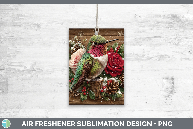 Hummingbird Birds 01 Rustic Christmas Air Freshener Sublimat