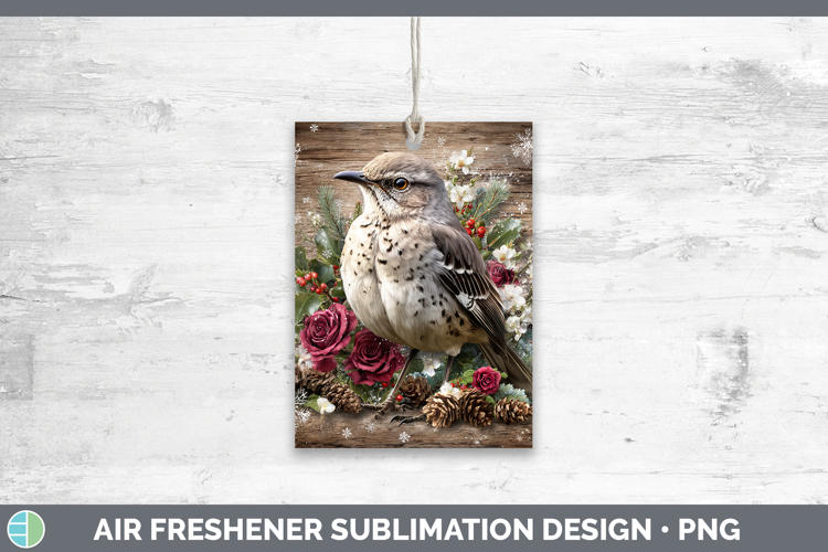 Mockingbird Birds 01 Rustic Christmas Air Freshener Sublimat