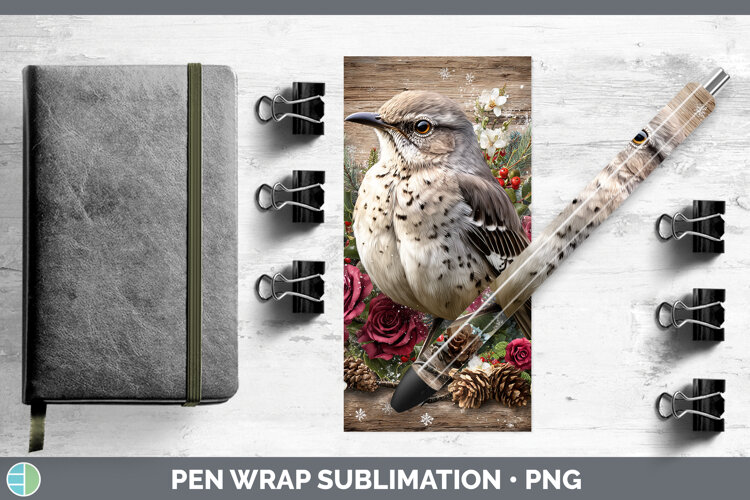 GorgeousBirds 01 Rustic Christmas Pen Wrap design.