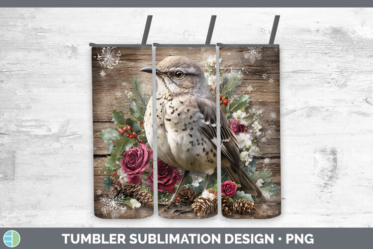 GorgeousBirds 01 Rustic Christmas Tumbler design.