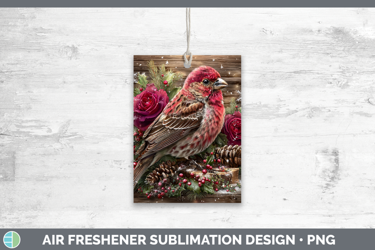 Pine Grosbeak Birds 01 Rustic Christmas Air Freshener Sublim