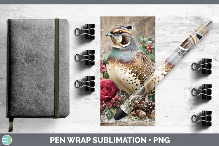 GorgeousBirds 01 Rustic Christmas Pen Wrap design.