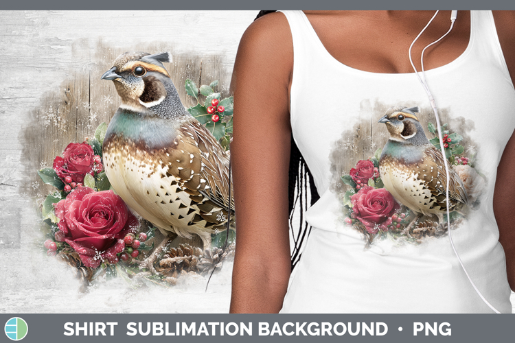 Quail Birds 01 Rustic Christmas Shirt Sublimation Design