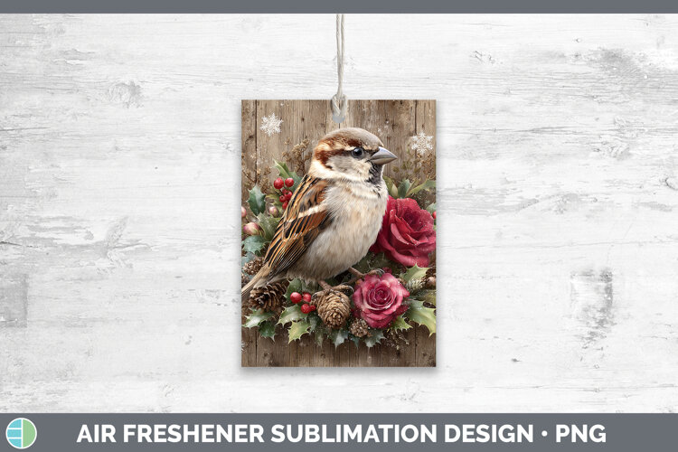 GorgeousBirds 01 Rustic Christmas Air Freshener design.