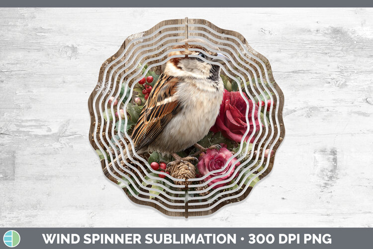 GorgeousBirds 01 Rustic Christmas Wind Spinner design.