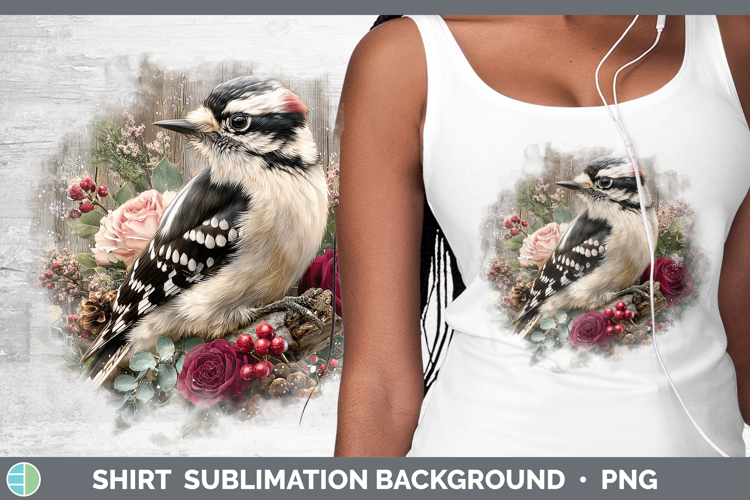Woodpecker Birds 01 Rustic Christmas Shirt Sublimation Desig