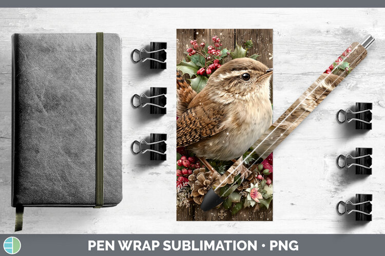 GorgeousBirds 01 Rustic Christmas Pen Wrap design.