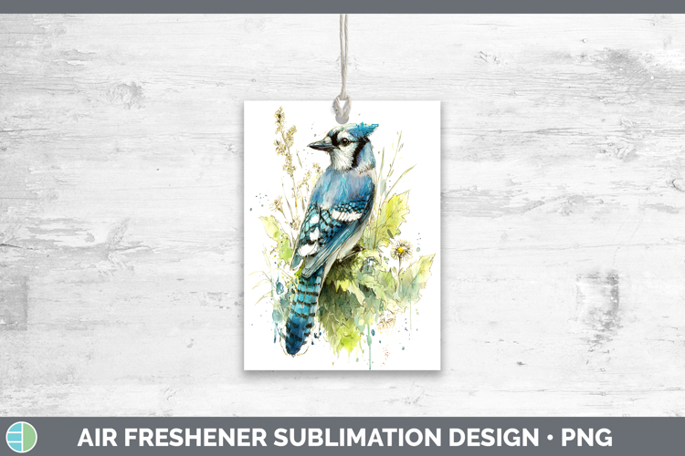 Blue Jay Birds 01 Sketch Air Freshener Sublimation Design