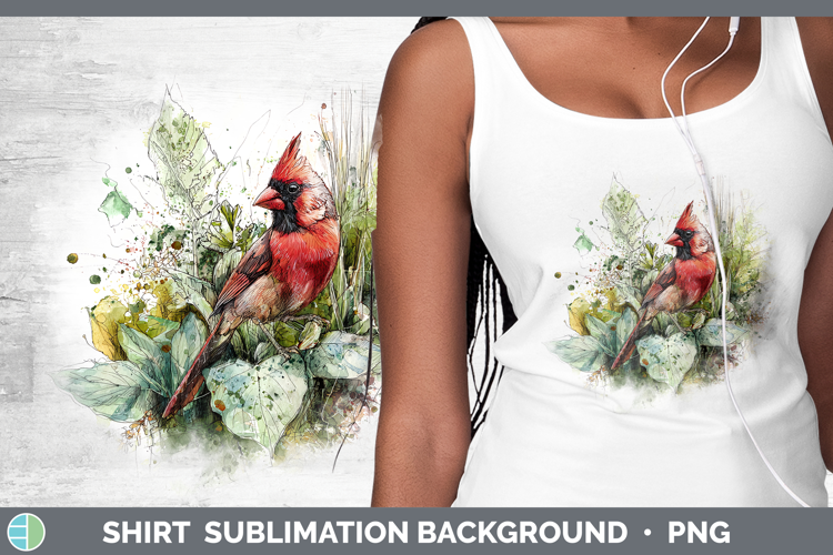 Cardinal Birds 01 Sketch Shirt Sublimation Design