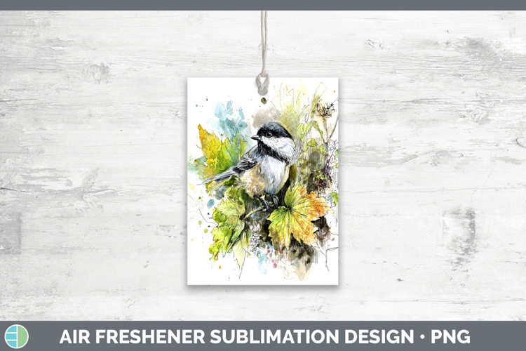 Chickadee Birds 01 Sketch Air Freshener Sublimation Design