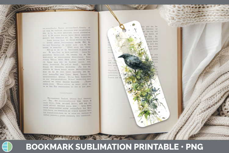 Crow Birds 01 Sketch Bookmark Sublimation Design