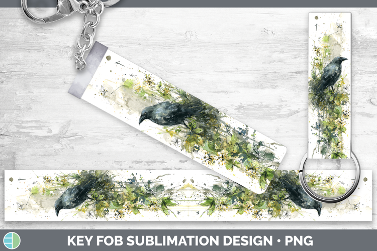 Crow Birds 01 Sketch Key Fob Sublimation Design
