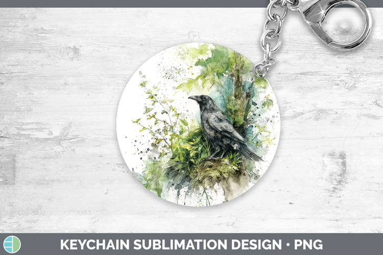 Crow Birds 01 Sketch Keychain Sublimation Design