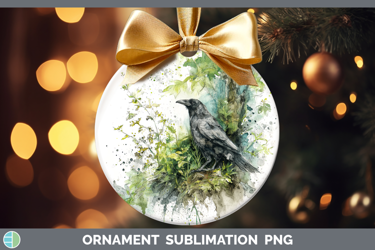 Crow Birds 01 Sketch Ornament Sublimation Design