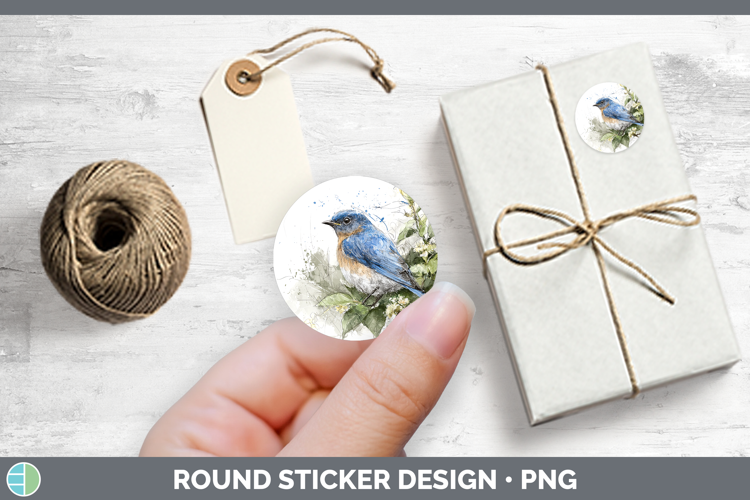 Eastern Bluebird Birds 01 Sketch Stickers Design