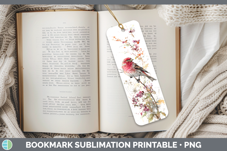 Finch Birds 01 Sketch Bookmark Sublimation Design