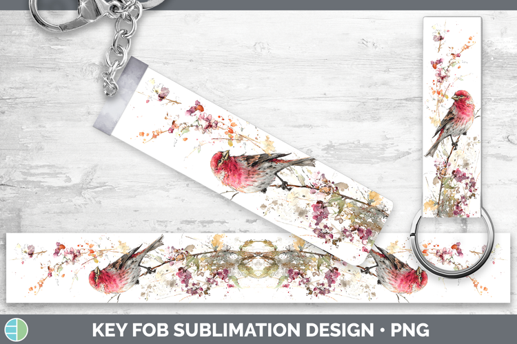 Finch Birds 01 Sketch Key Fob Sublimation Design
