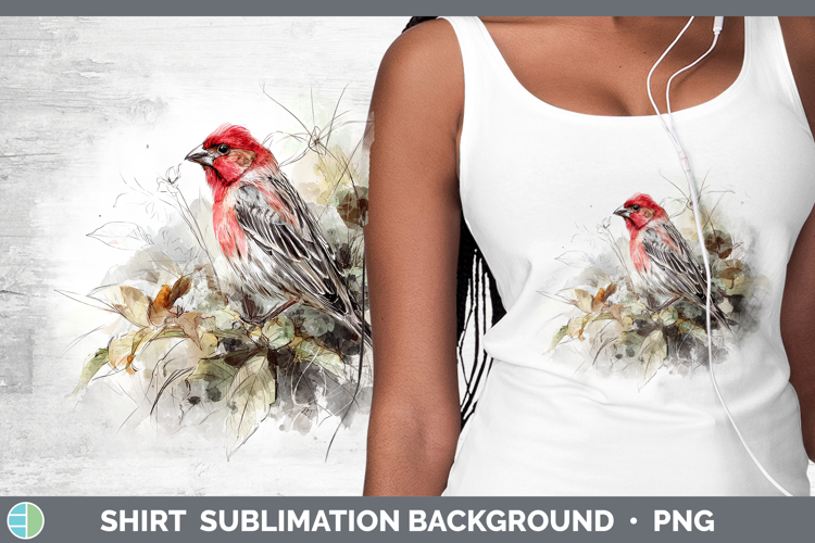 Finch Birds 01 Sketch Shirt Sublimation Design