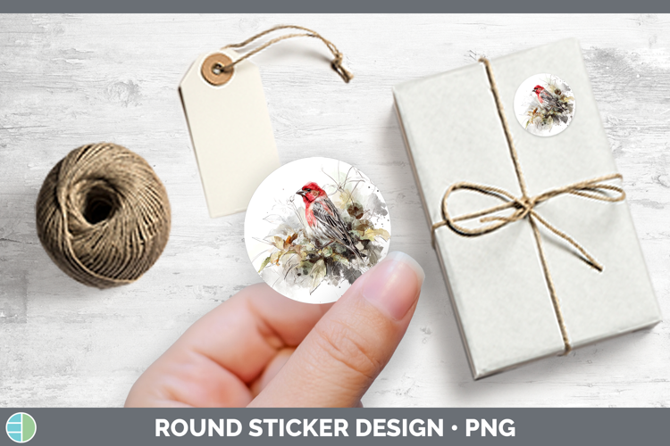 Finch Birds 01 Sketch Stickers Design