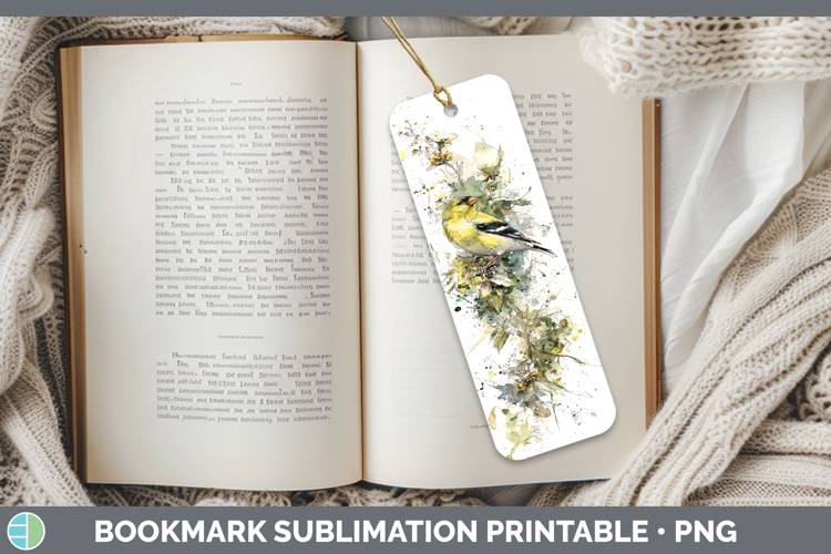 Goldfinch Birds 01 Sketch Bookmark Sublimation Design