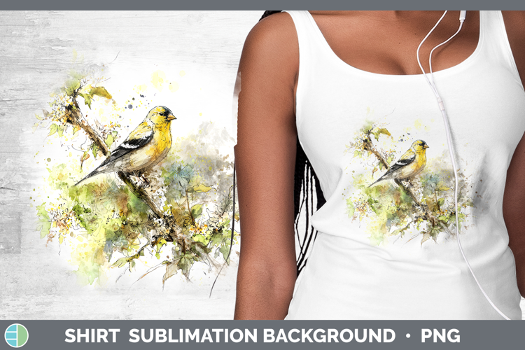 Goldfinch Birds 01 Sketch Shirt Sublimation Design