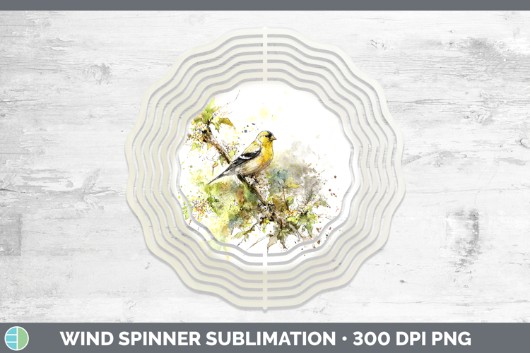 Goldfinch Birds 01 Sketch Wind Spinner Sublimation Design