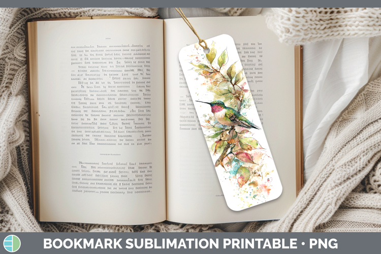Hummingbird Birds 01 Sketch Bookmark Sublimation Design