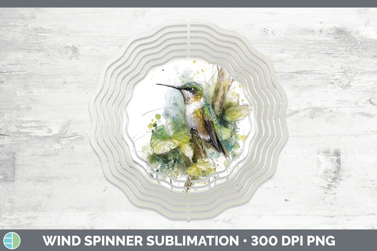 Hummingbird Birds 01 Sketch Wind Spinner Sublimation Design