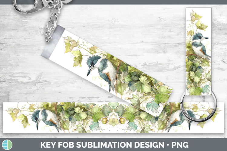 Kingfisher Birds 01 Sketch Key Fob Sublimation Design