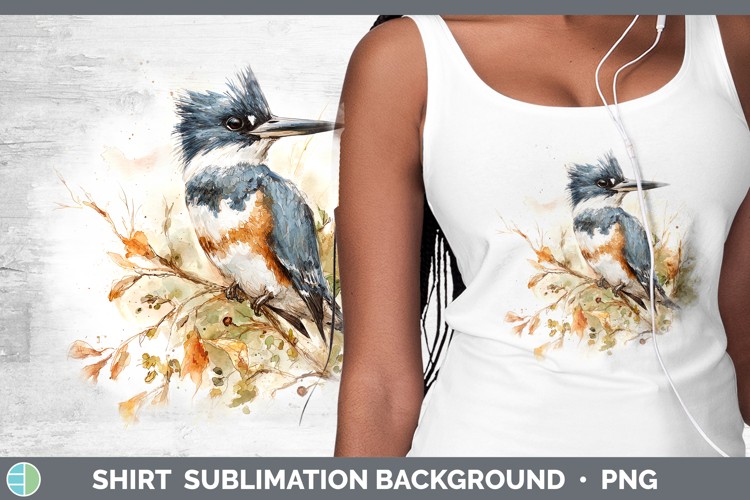 Kingfisher Birds 01 Sketch Shirt Sublimation Design