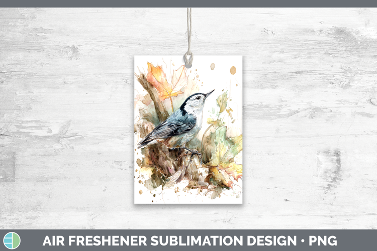 Nuthatch Birds 01 Sketch Air Freshener Sublimation Design