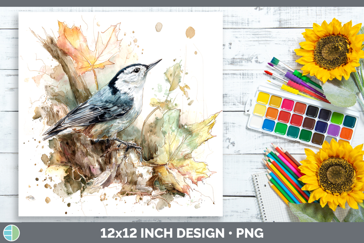 Nuthatch Birds 01 Sketch Paper Backgrounds Design