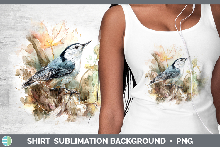 Nuthatch Birds 01 Sketch Shirt Sublimation Design