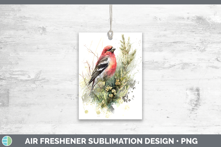 Pine Grosbeak Birds 01 Sketch Air Freshener Sublimation Desi