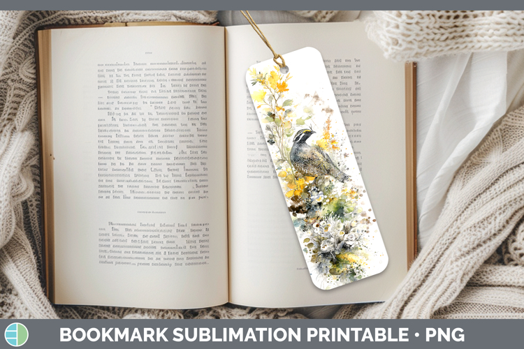 Quail Birds 01 Sketch Bookmark Sublimation Design