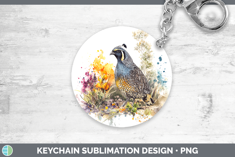 Quail Birds 01 Sketch Keychain Sublimation Design