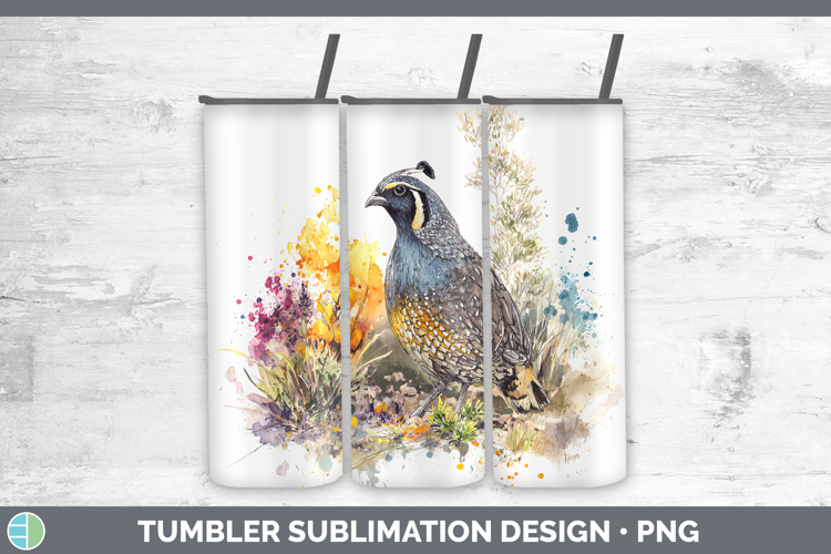 Quail Birds 01 Sketch Tumbler Sublimation Design