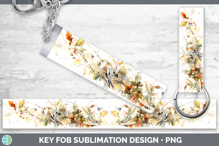 Snow Bunting Birds 01 Sketch Key Fob Sublimation Design