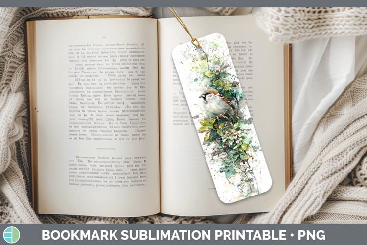 Sparrow Birds 01 Sketch Bookmark Sublimation Design