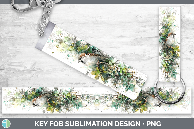 Sparrow Birds 01 Sketch Key Fob Sublimation Design