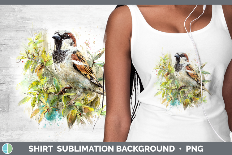 Sparrow Birds 01 Sketch Shirt Sublimation Design